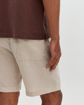 Kurt Beige Washed Linen Shorts