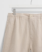 Kurt Beige Washed Linen Shorts
