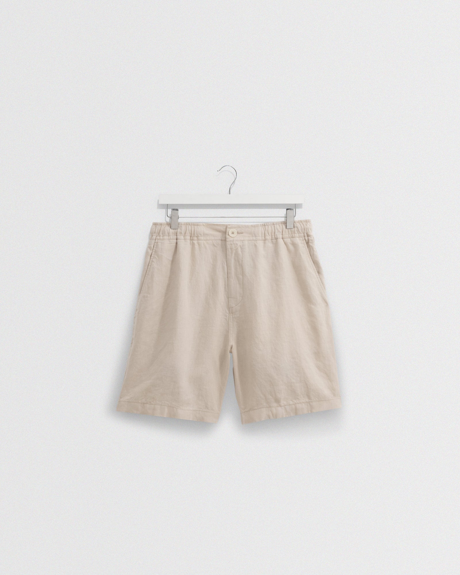 Kurt Beige Washed Linen Shorts