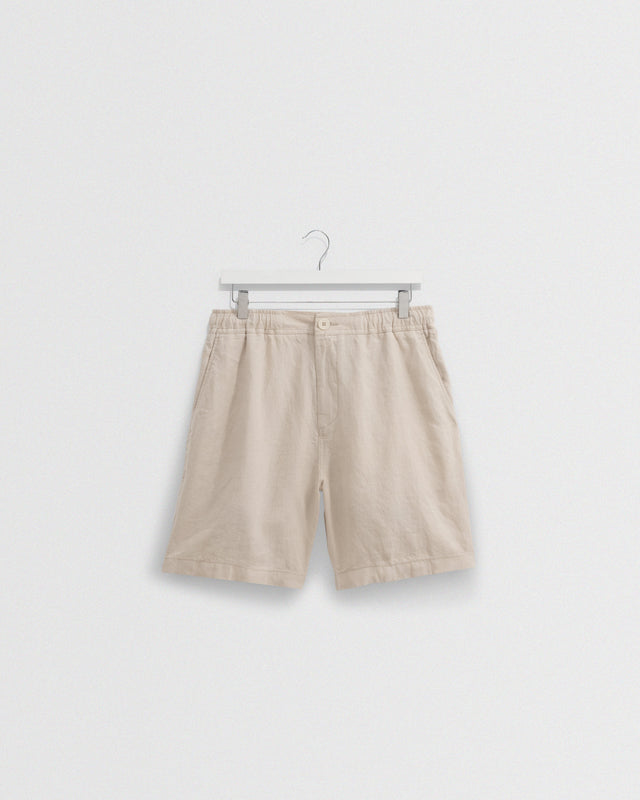 Kurt - Beige Washed Linen Shorts