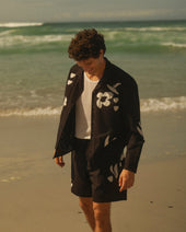 Kurt And Beige Abstract Applique Shorts