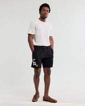 Kurt And Beige Abstract Applique Shorts