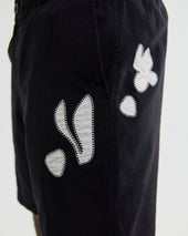 Kurt And Beige Abstract Applique Shorts