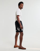 Kurt And Beige Abstract Applique Shorts