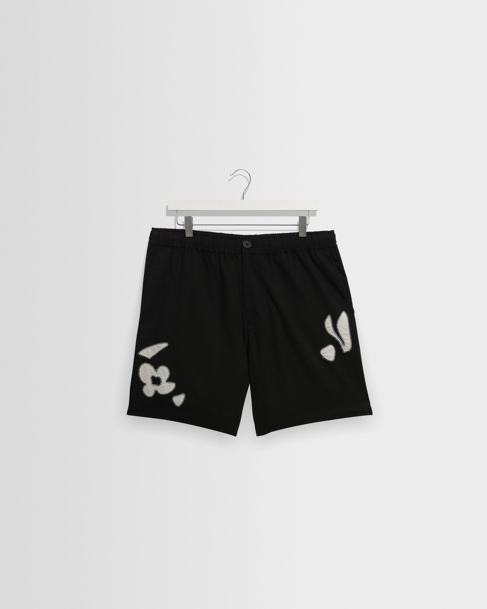 Kurt And Beige Abstract Applique Shorts