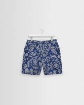 Kurt - Blue And Ecru Floral Jacquard Shorts