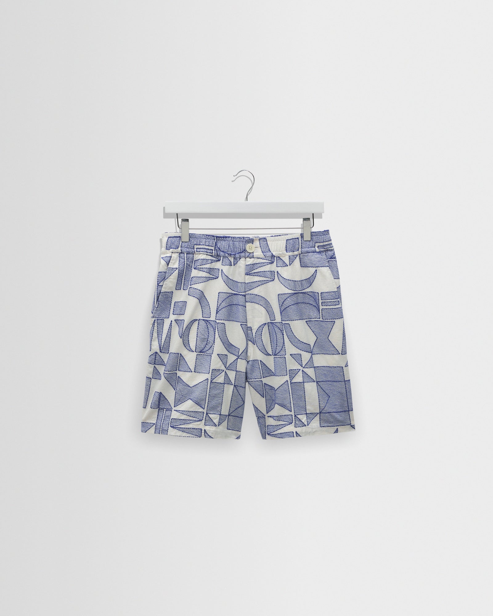 Kurt And Blue Geometric Embroidered Shorts