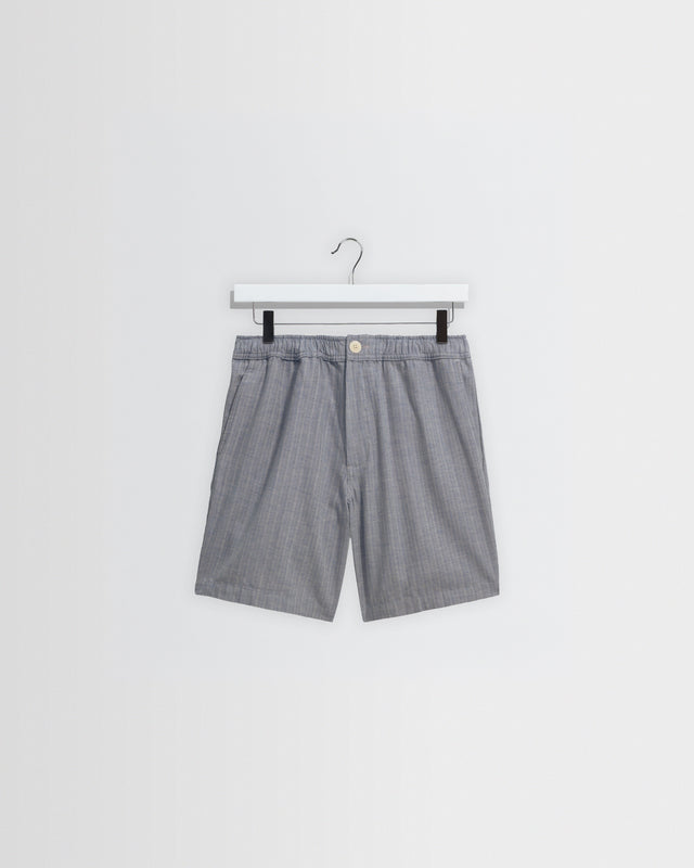 Kurt - Light Blue Herringbone Cotton Shorts