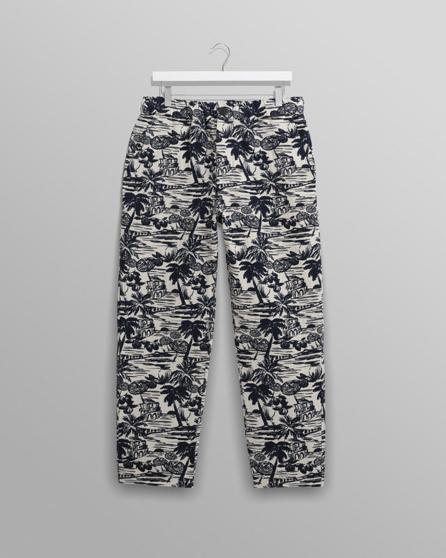 Kurt - Navy And Ecru Beach Jacquard Trousers