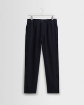 Kurt - Navy Washed Linen Relaxed Fit Trousers