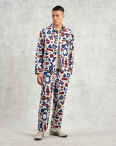 Kurt Red And Blue Spin Jacquard Trousers