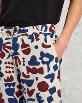 Kurt Red And Blue Spin Jacquard Trousers