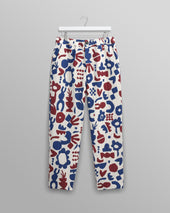 Kurt - Red And Blue Spin Jacquard Trousers