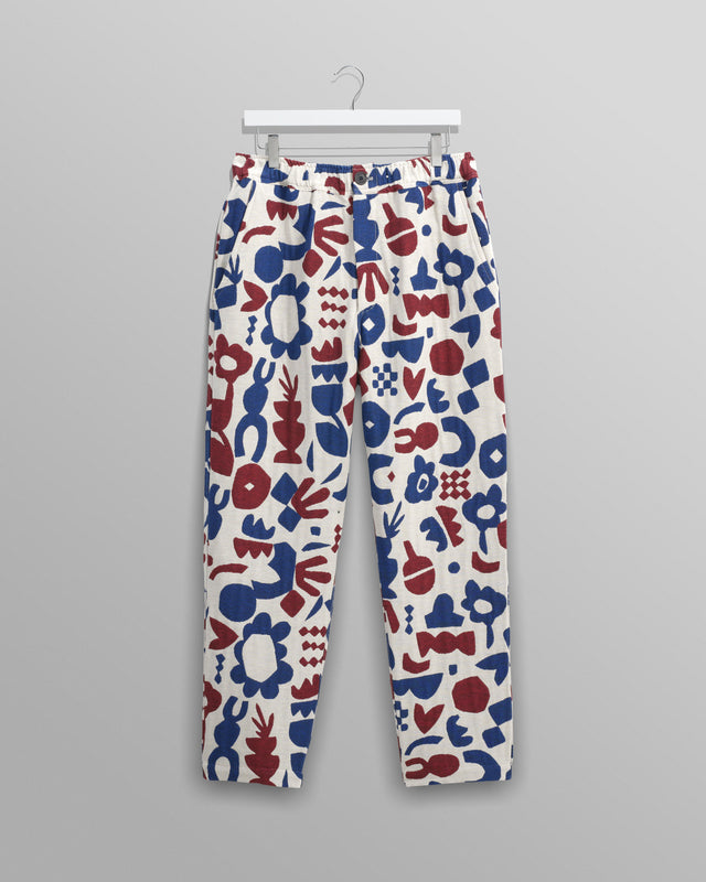 Kurt - Red And Blue Spin Jacquard Trousers