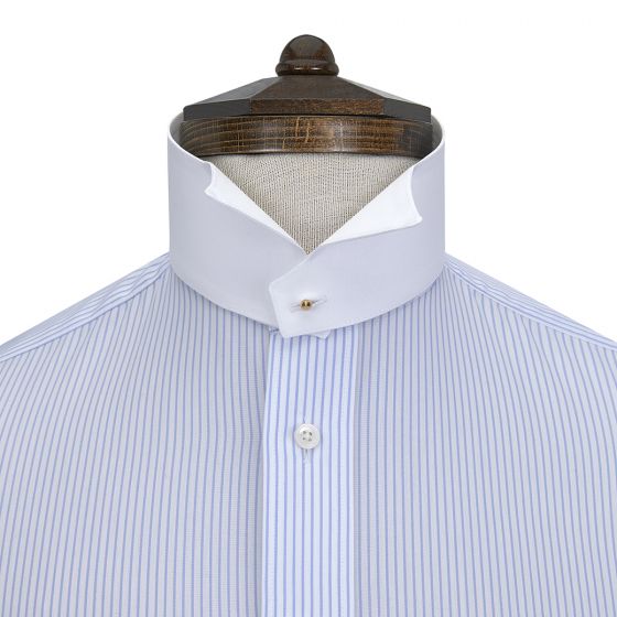 Grafton White Starched Cotton Deep Wing Collar