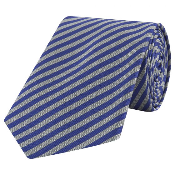 Inner Temple Stripe Blue Silver Silk Tie