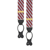 Middle Temple Stripe Red Silver Silk Braces
