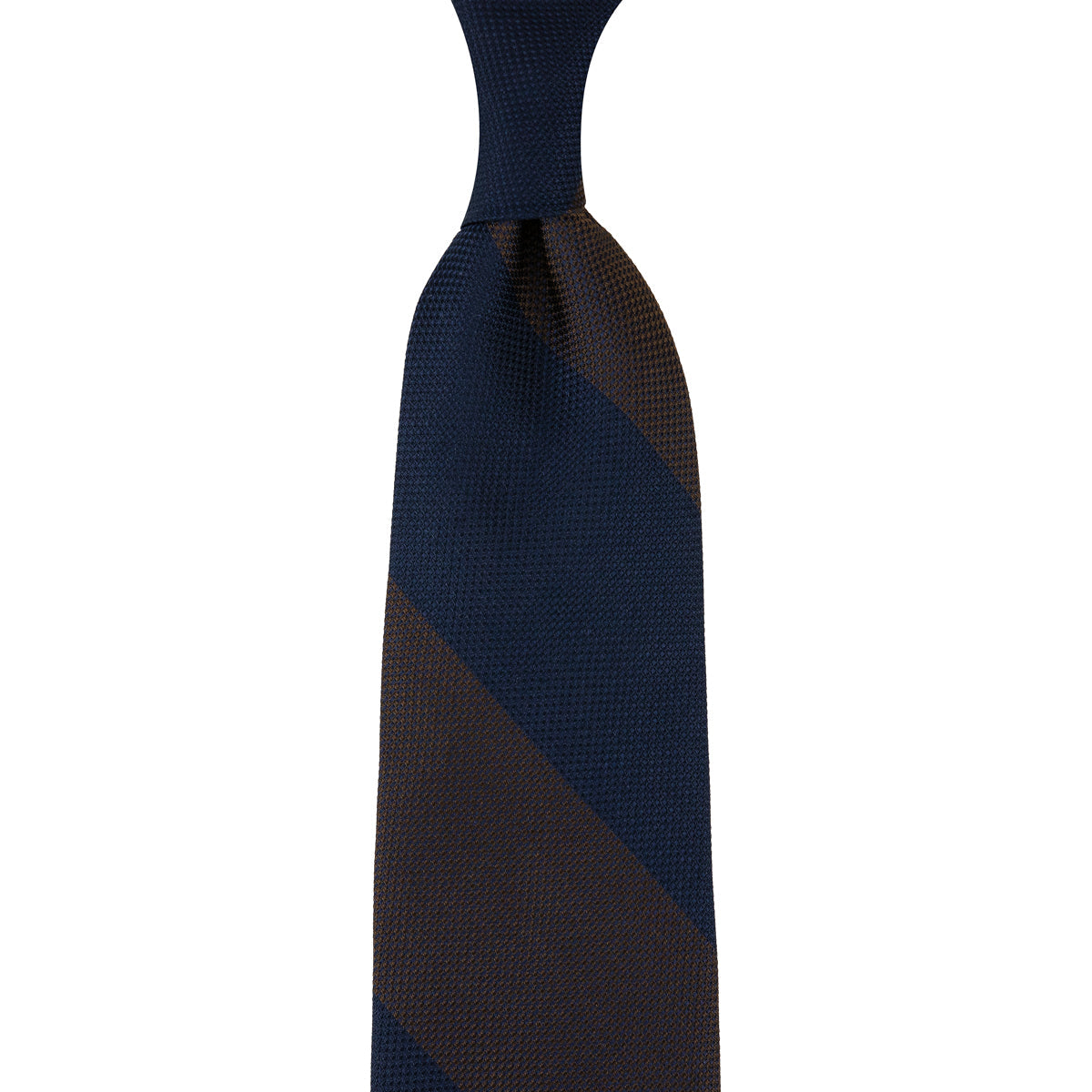 Japanese Grenadine Silk Tie Brown Hand Rolled