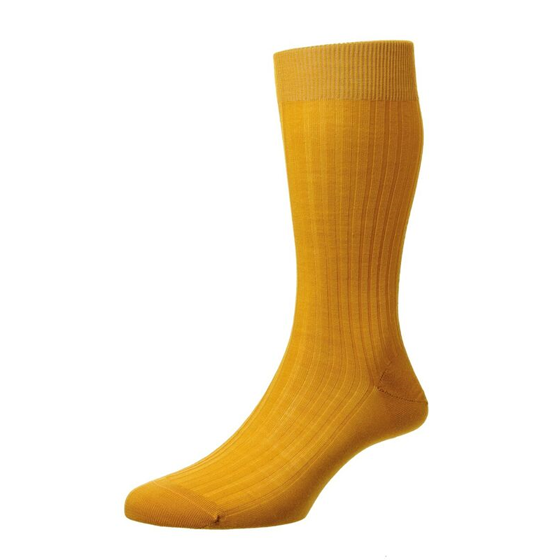 Stockton Gold Ribbed Wool Sock