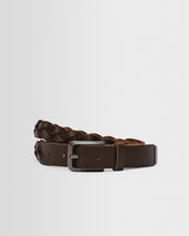 Lambeth - Brown Plaited Leather Belt