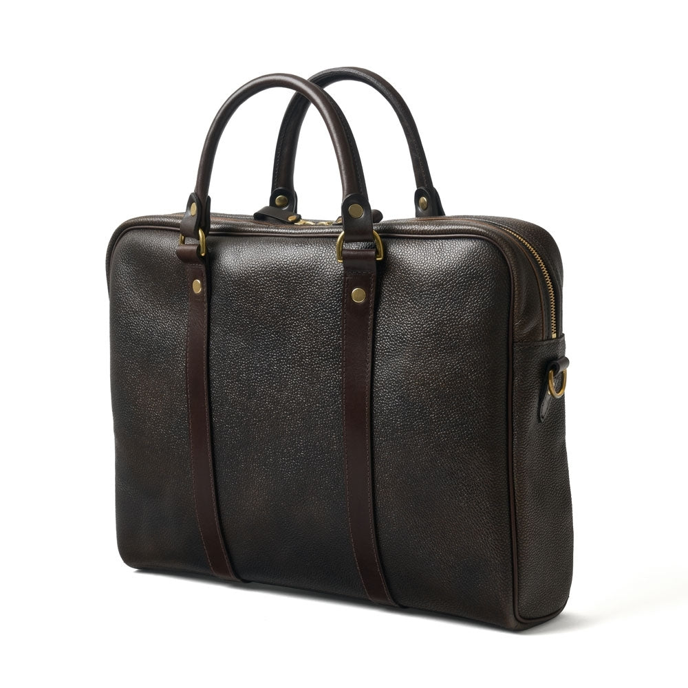 Laptop Bag In Bronze Grain Leather