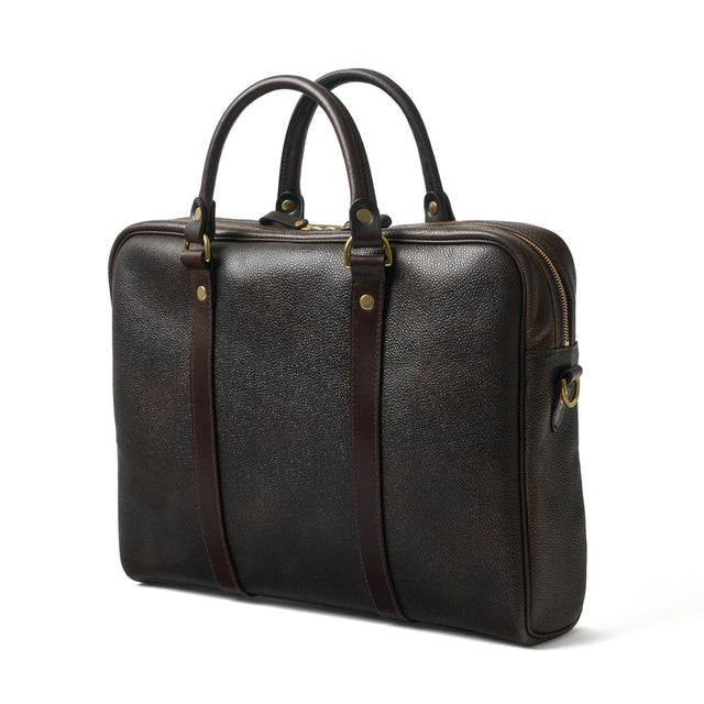 Laptop Bag in Bronze Grain Leather