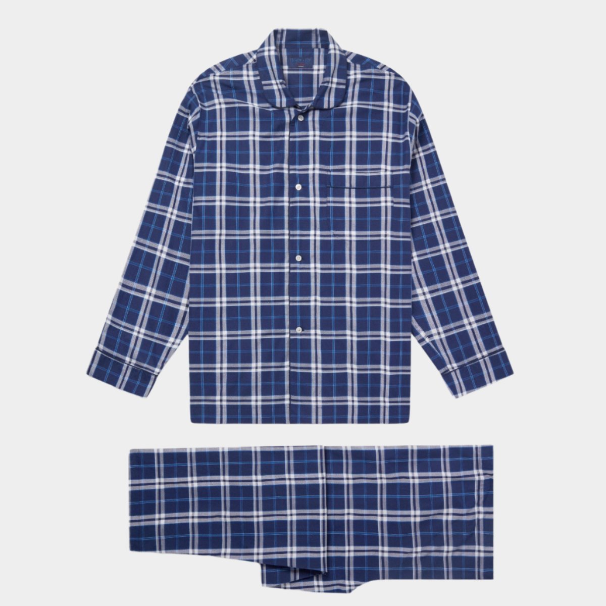 Large Check Cotton Pyjamas With Piping
