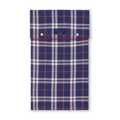 Large Red Blue Check Cotton Nightshirt With Red Piping