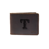 Leather Bifold Wallet Texas Rangers