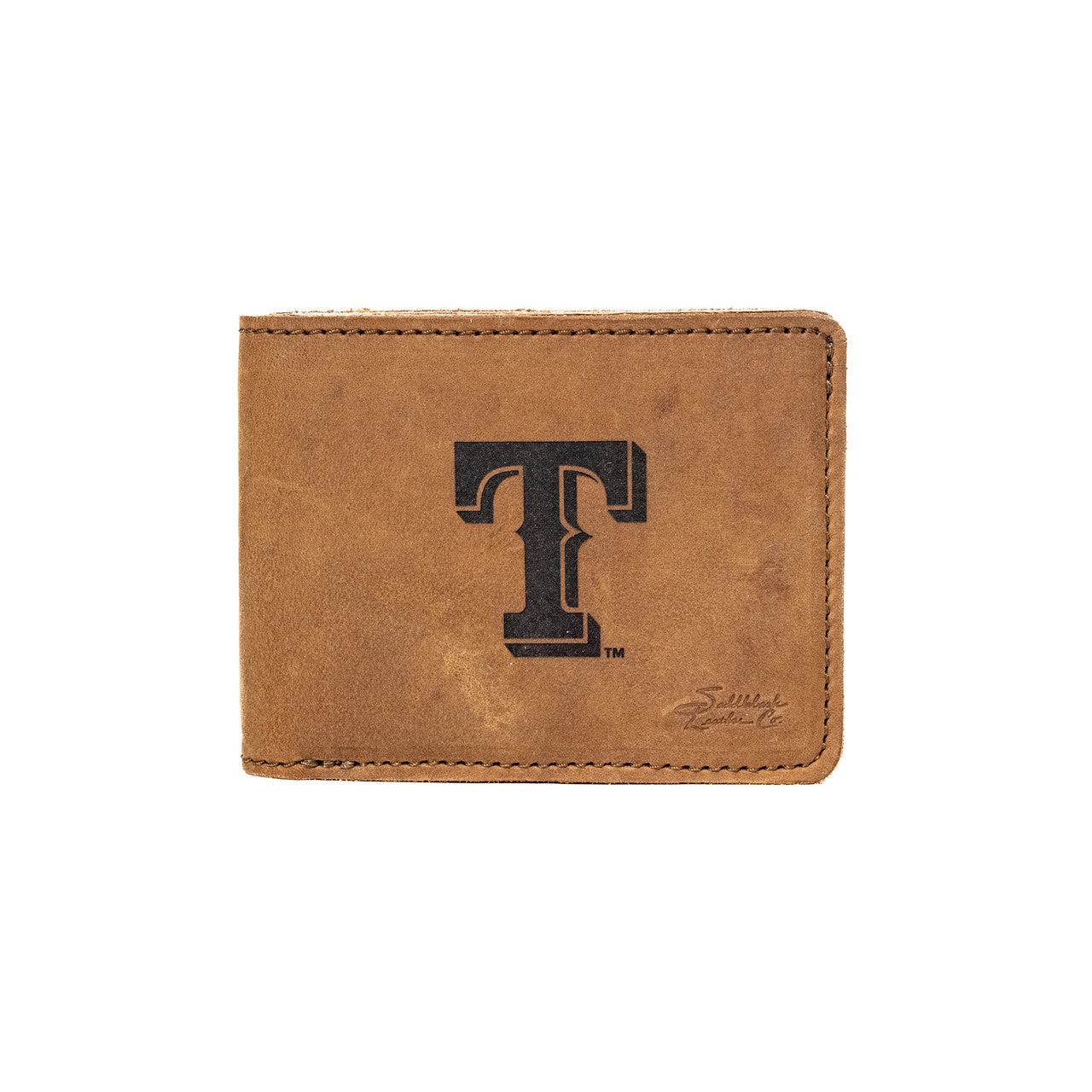 Leather Bifold Wallet Texas Rangers