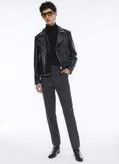 Calfskin Leather Jacket With Studs