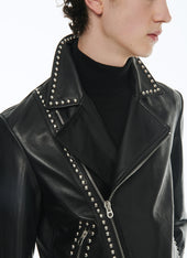 Calfskin Leather Jacket With Studs