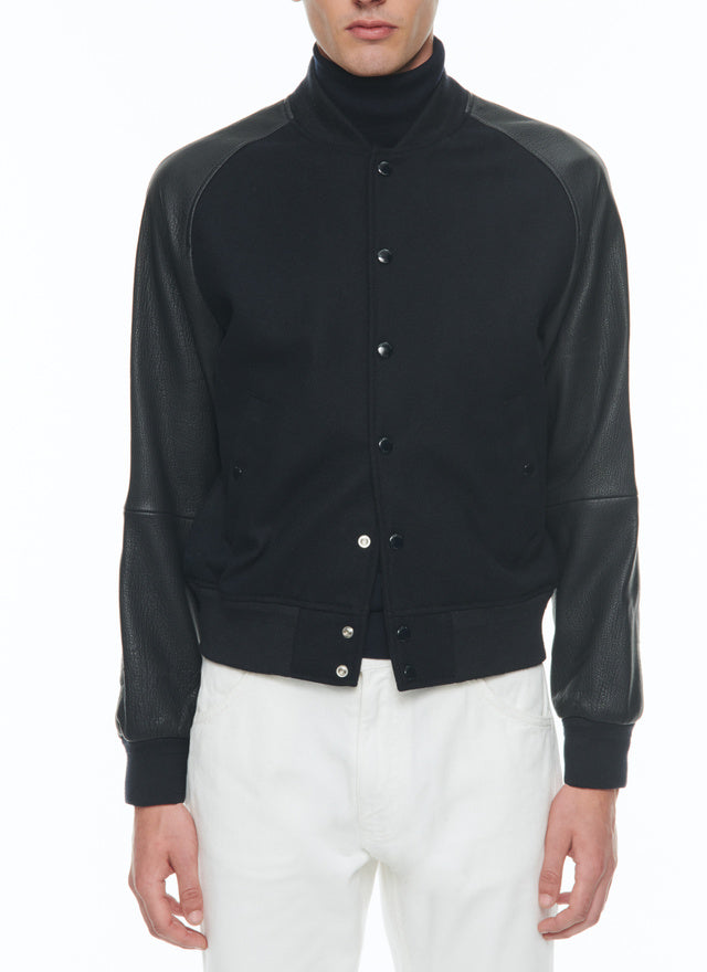 Lamb Leather And Wool Jacket