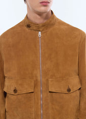 Suede jacket with patch pockets