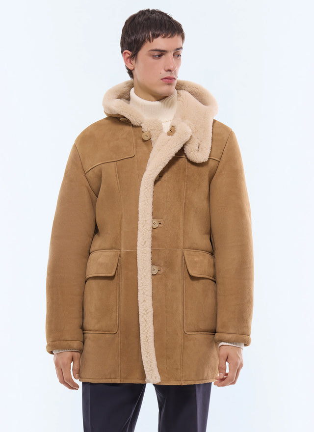 Long shearling coat