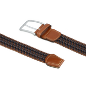 Leather Stretch Belt Re Circle Bicolor