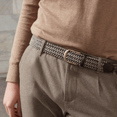 Leather and Wool Stretch Belt
