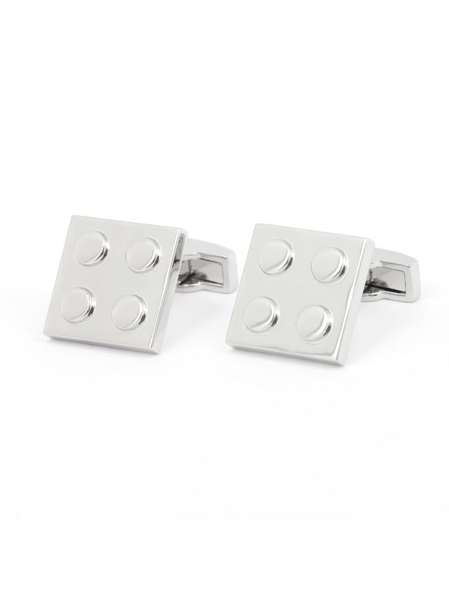 Legobrick silver cufflinks bilund
