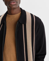 Lennox And Beige Milano Stripe Knitted Polo