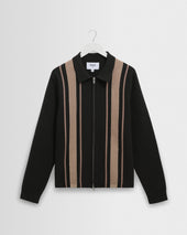 Lennox And Beige Milano Stripe Knitted Polo