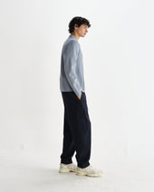 Lennox Grey Blue Milano Stripe Knitted Polo