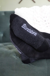 Black Merino Wool Blend Socks