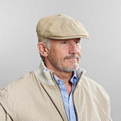 Light Beige Plain Micro Herringbone Linen Toni Cap