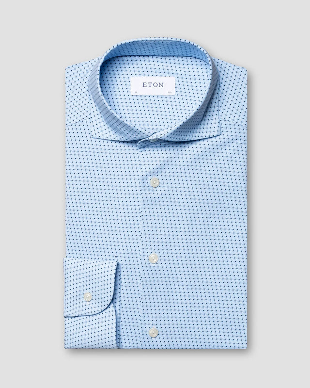 Light blue 4-way Stretch Shirt - Eton