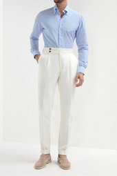 Light Bamboo Button Down Shirt Sartoriale Collection Made In Italy