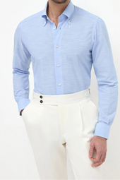 Light Bamboo Button Down Shirt Sartoriale Collection Made In Italy
