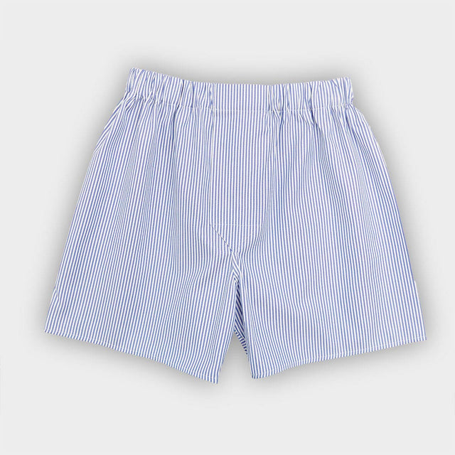 Light Blue Bengal Stripe Oxford Cotton Boxer Shorts