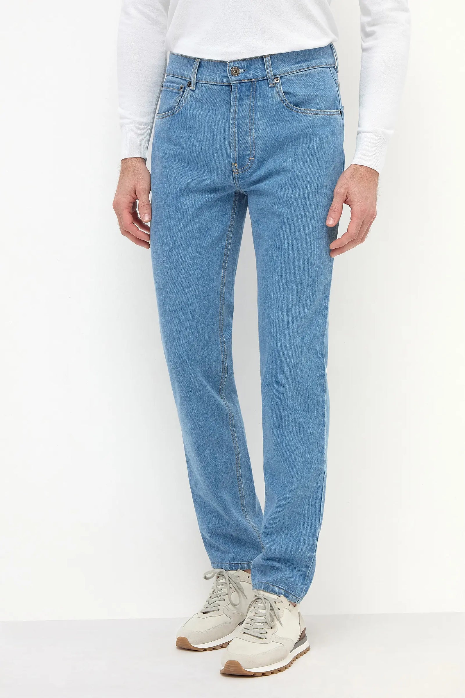 Light Bleached Jeans Candiani Cotton Made In Italy