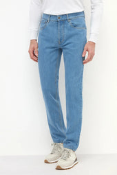 Light blue bleached jeans - Candiani cotton - Made in Italy