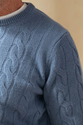 Dusty Cable Knit Sweater Made In Italy